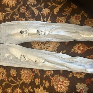 Refuge Blue Skinny Jeans Distressed Design